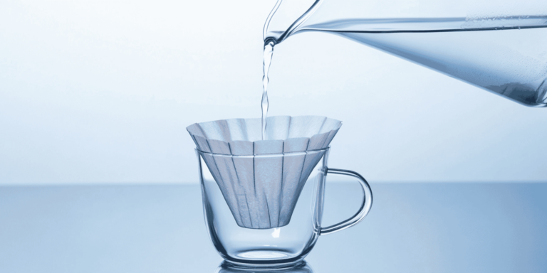 water poured through coffee filter